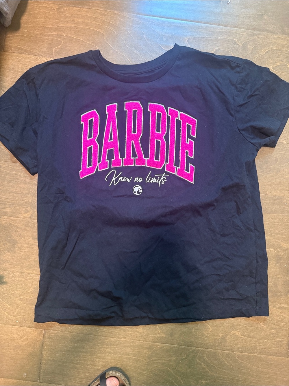 Barbie Black Tee with Pink Logo